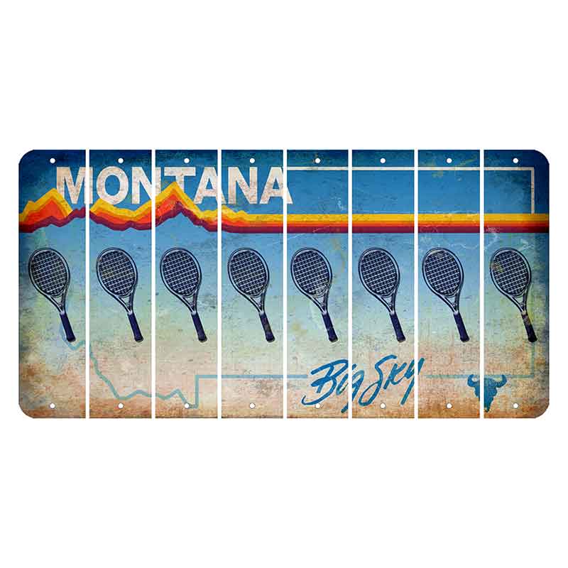 Montana Big Sky Cut License Plate Strips (Set of 8) Tennis Racket