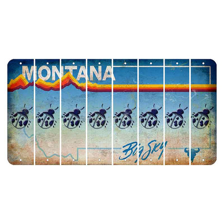 Montana Big Sky Cut License Plate Strips (Set of 8) Ladybug