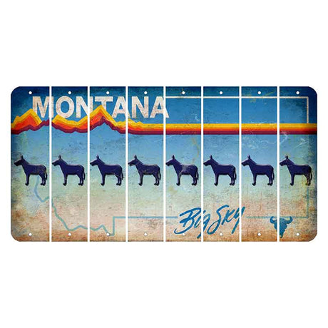 Montana Big Sky Cut License Plate Strips (Set of 8) Donkey