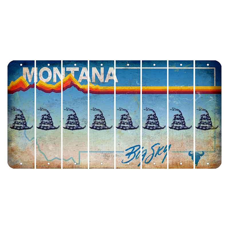 Montana Big Sky Cut License Plate Strips (Set of 8) Gadsden