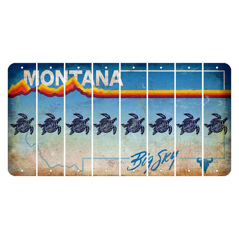 Montana Big Sky Cut License Plate Strips (Set of 8) Sea Turtle