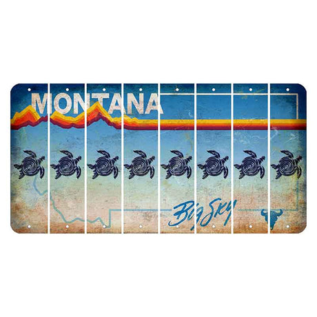 Montana Big Sky Cut License Plate Strips (Set of 8) Sea Turtle