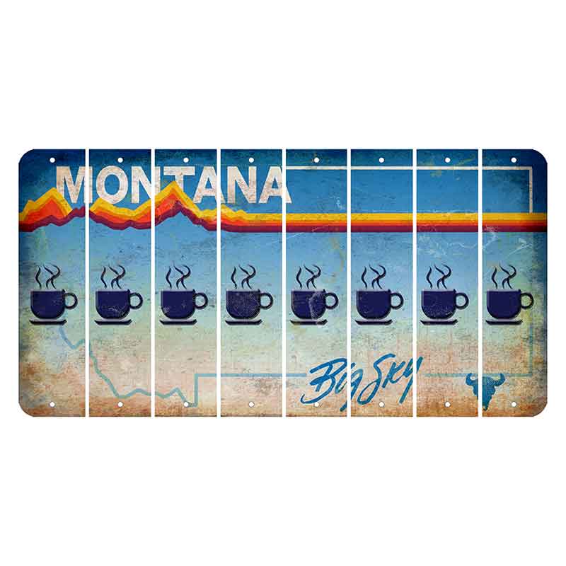 Montana Big Sky Cut License Plate Strips (Set of 8) Coffee Mug