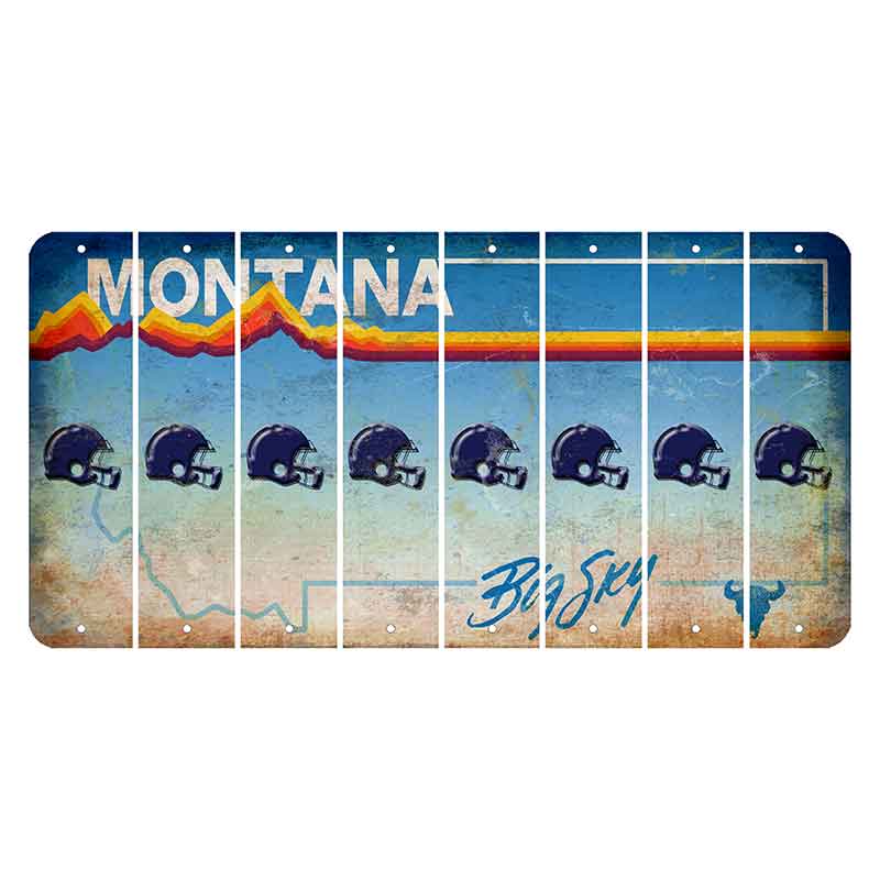 Montana Big Sky Cut License Plate Strips (Set of 8) Football Helmet