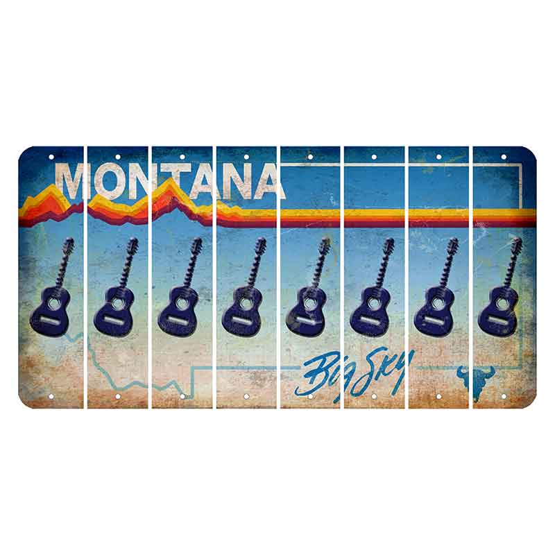 Montana Big Sky Cut License Plate Strips (Set of 8) Guitar