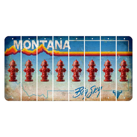 Montana Big Sky Cut License Plate Strips (Set of 8) Fire Hydrant