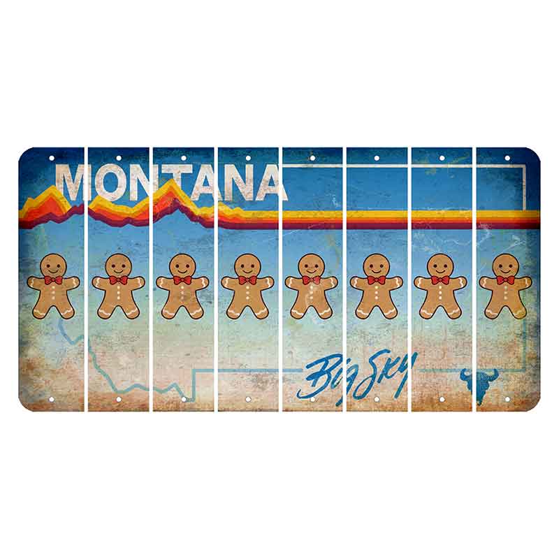 Montana Big Sky Cut License Plate Strips (Set of 8) Gingerbread Man