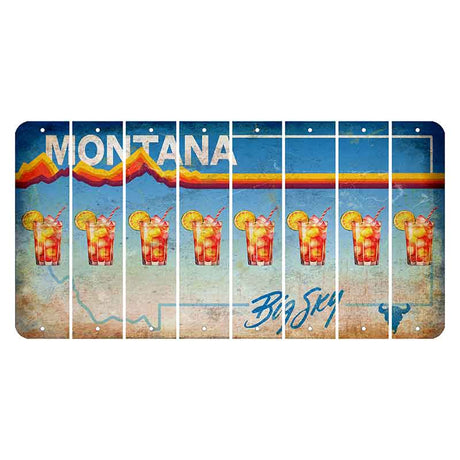 Montana Big Sky Cut License Plate Strips (Set of 8) Cocktail