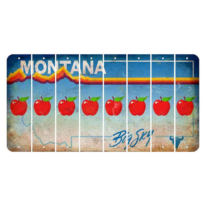 Montana Big Sky Cut License Plate Strips (Set of 8) Apple