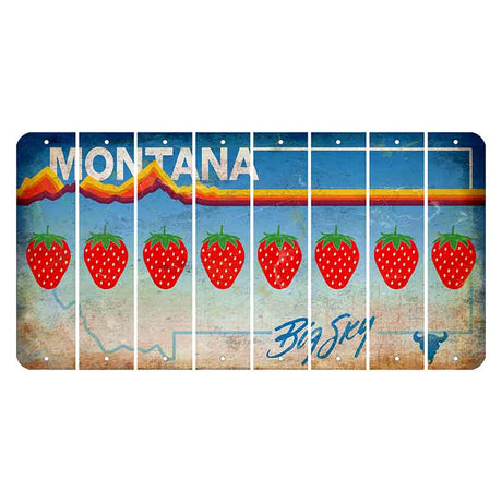 Montana Big Sky Cut License Plate Strips (Set of 8) Strawberry