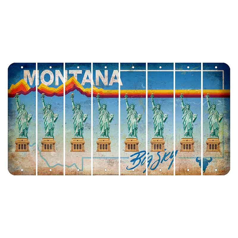 Montana Big Sky Cut License Plate Strips (Set of 8) Statue of Liberty