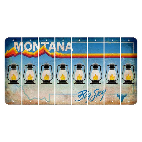 Montana Big Sky Cut License Plate Strips (Set of 8) Lantern