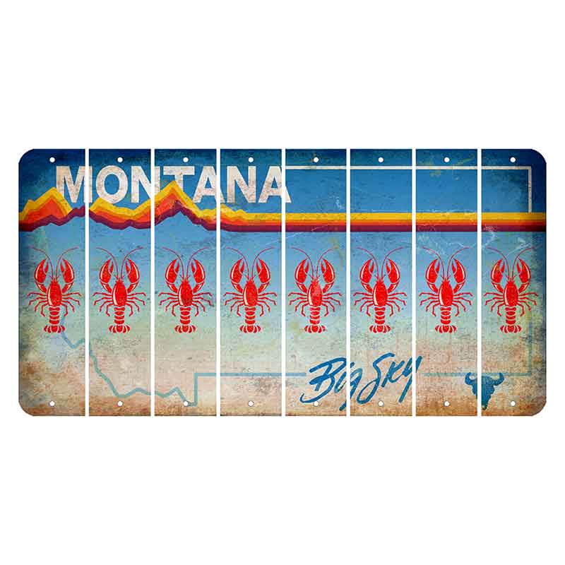 Montana Big Sky Cut License Plate Strips (Set of 8) Lobster