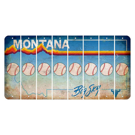 Montana Big Sky Cut License Plate Strips (Set of 8) Baseball