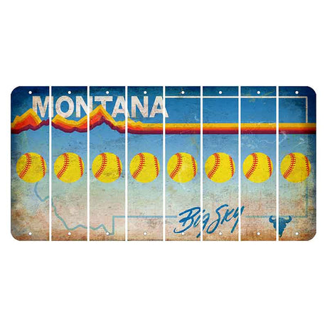 Montana Big Sky Cut License Plate Strips (Set of 8) Softball