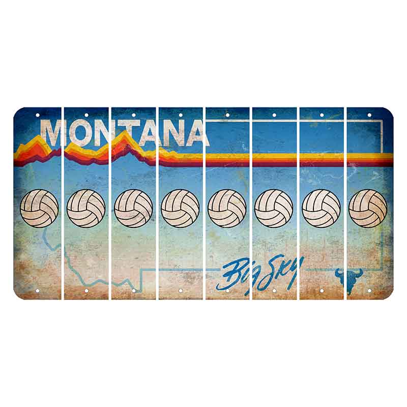 Montana Big Sky Cut License Plate Strips (Set of 8) Volleyball