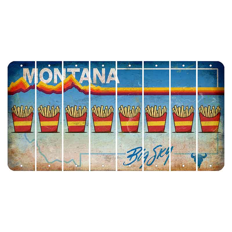 Montana Big Sky Cut License Plate Strips (Set of 8) French Fries