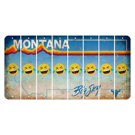 Montana Big Sky Cut License Plate Strips (Set of 8) Emoji - Laughing