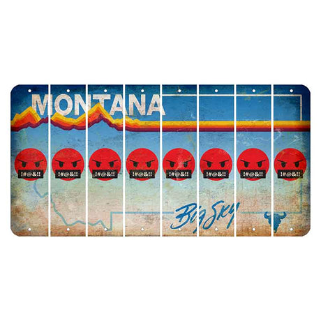 Montana Big Sky Cut License Plate Strips (Set of 8) Emoji - Pissed