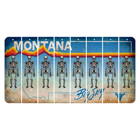 Montana Big Sky Cut License Plate Strips (Set of 8) Skeleton