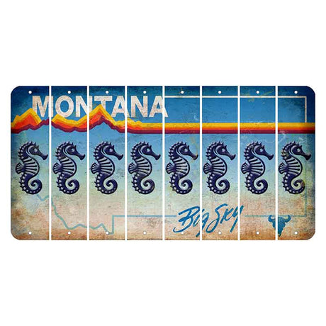 Montana Big Sky Cut License Plate Strips (Set of 8) Seahorse