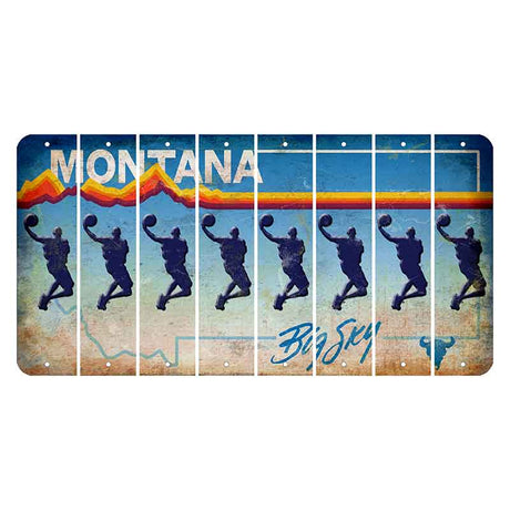 Montana Big Sky Cut License Plate Strips (Set of 8) Basketball Player