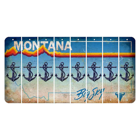 Montana Big Sky Cut License Plate Strips (Set of 8) Boat Anchor