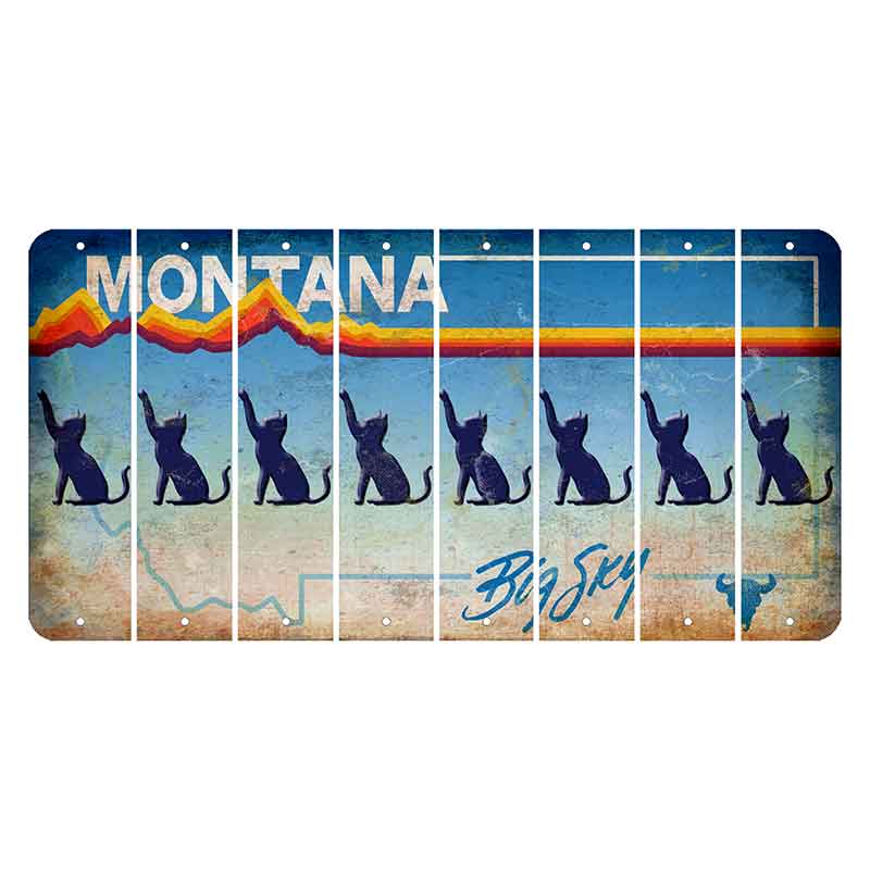 Montana Big Sky Cut License Plate Strips (Set of 8) Cat