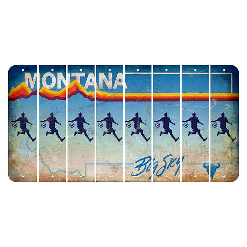 Montana Big Sky Cut License Plate Strips (Set of 8) Soccer Player