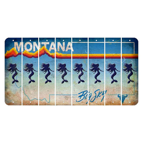 Montana Big Sky Cut License Plate Strips (Set of 8) Mermaid