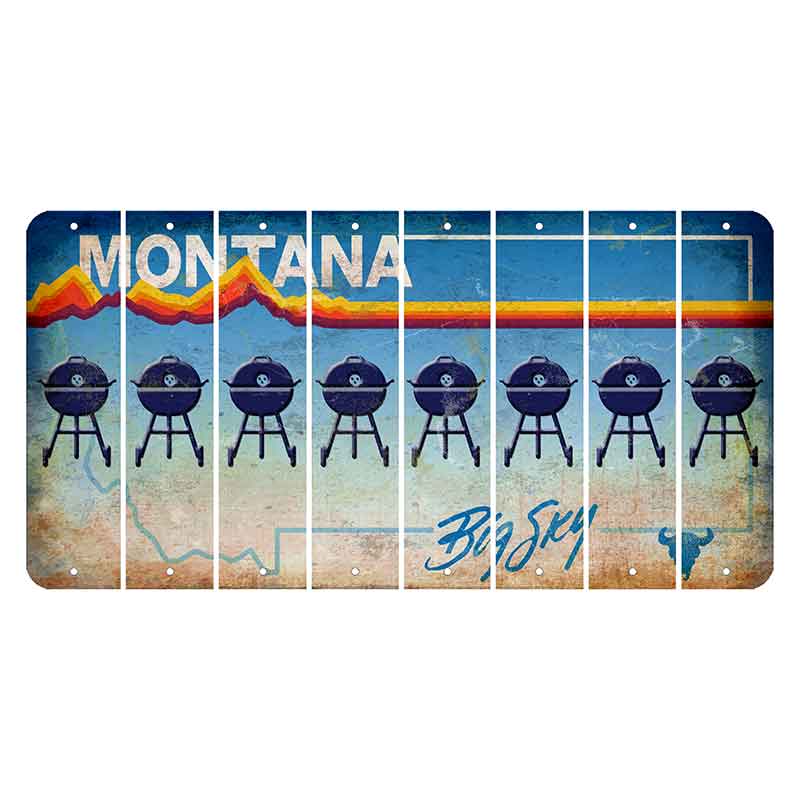 Montana Big Sky Cut License Plate Strips (Set of 8) Grill