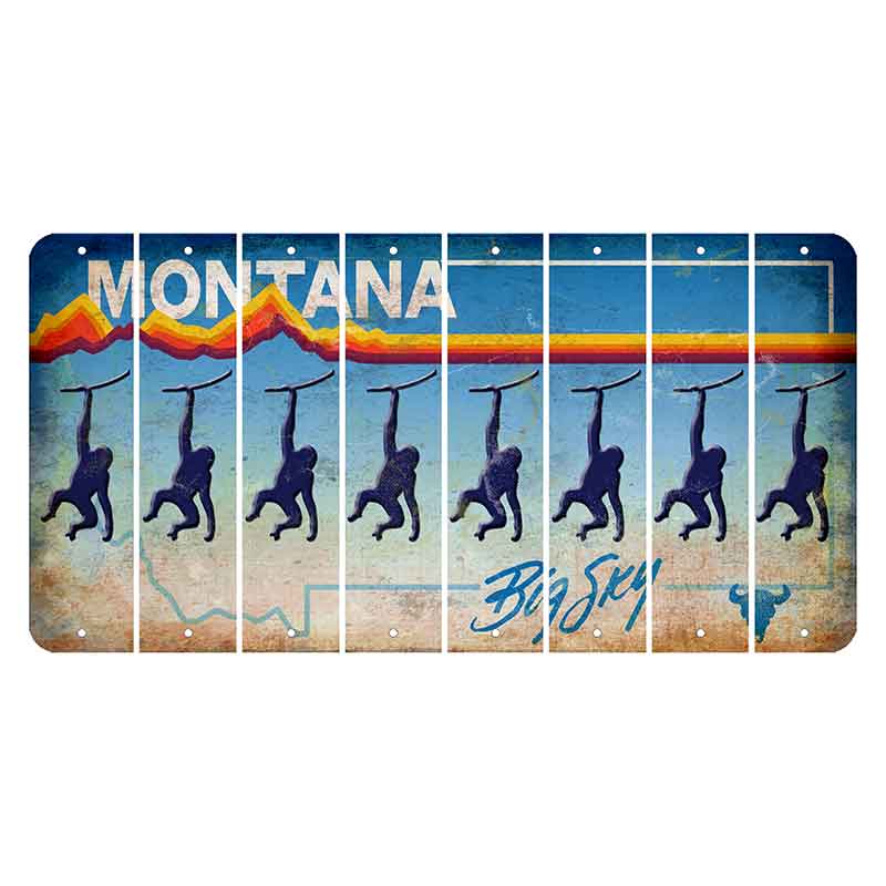 Montana Big Sky Cut License Plate Strips (Set of 8) Monkey