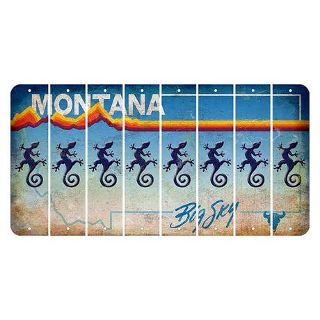 Montana Big Sky Cut License Plate Strips (Set of 8) Gecko