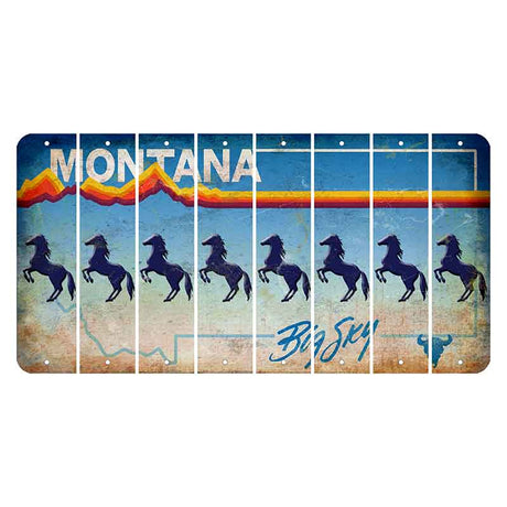 Montana Big Sky Cut License Plate Strips (Set of 8) Horse