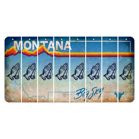 Montana Big Sky Cut License Plate Strips (Set of 8) Praying Hands