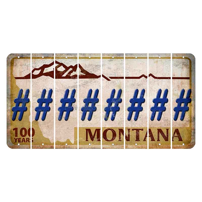 Montana Centennial Cut License Plate Strips (Set of 8) Hashtag