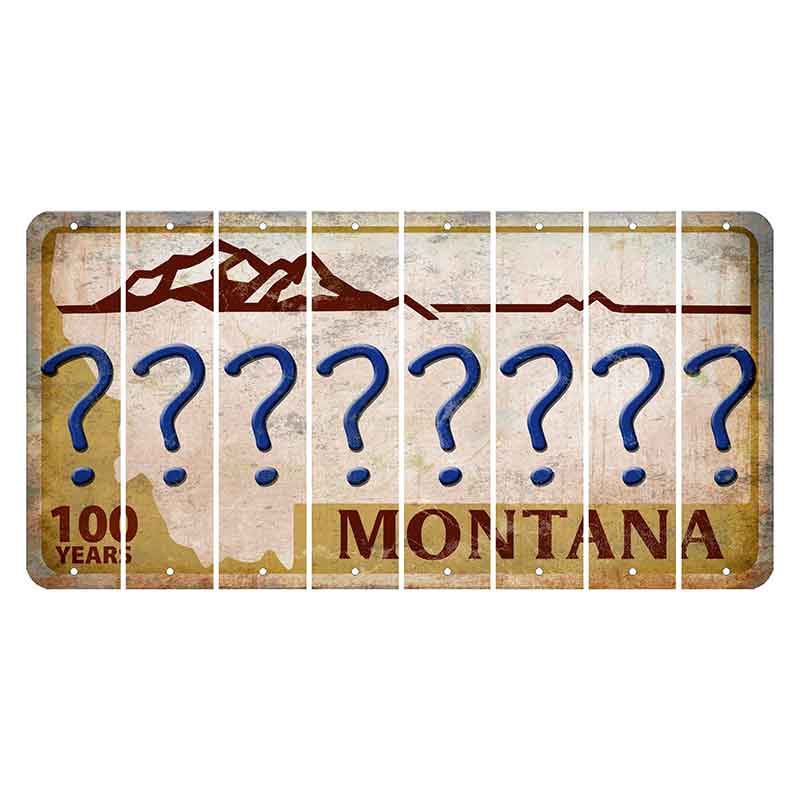 Montana Centennial Cut License Plate Strips (Set of 8) Question Mark