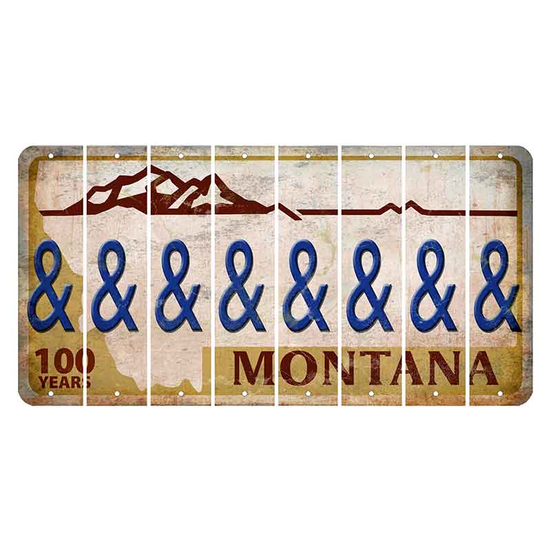 Montana Centennial Cut License Plate Strips (Set of 8) And Sign