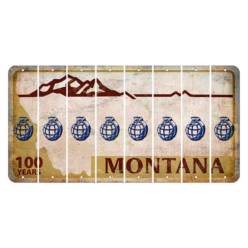 Montana Centennial Cut License Plate Strips (Set of 8) Grenade