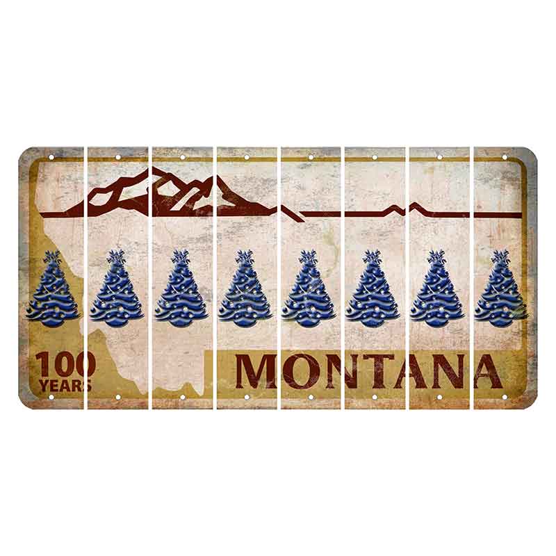 Montana Centennial Cut License Plate Strips (Set of 8) Christmas Tree