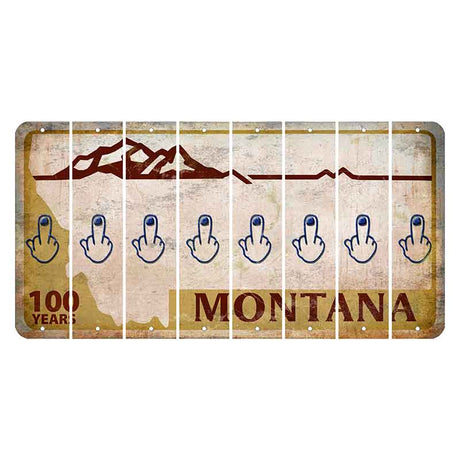 Montana Centennial Cut License Plate Strips (Set of 8) Middle Finger