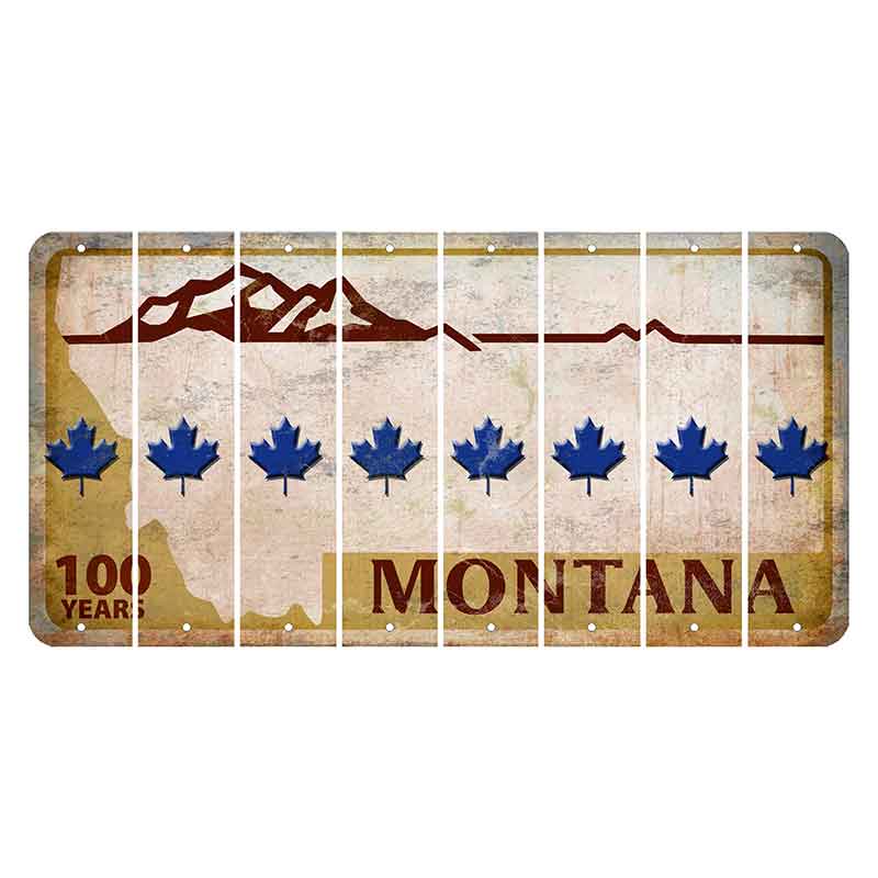 Montana Centennial Cut License Plate Strips (Set of 8) Maple Leaf