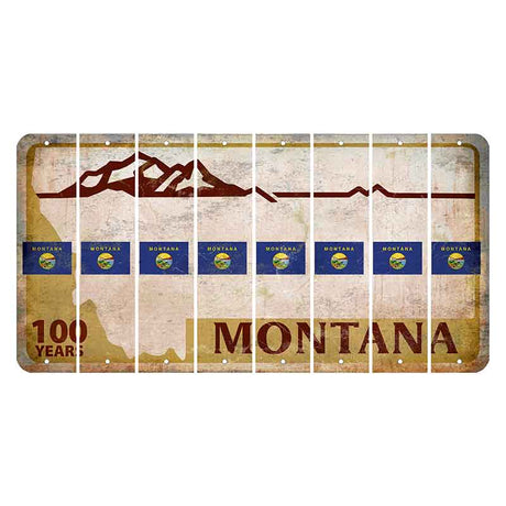 Montana Centennial Cut License Plate Strips (Set of 8) State Flag