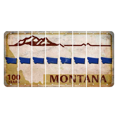 Montana Centennial Cut License Plate Strips (Set of 8) State Silhouette