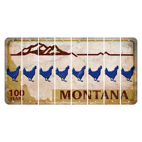 Montana Centennial Cut License Plate Strips (Set of 8) Chicken