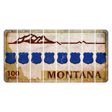 Montana Centennial Cut License Plate Strips (Set of 8) Police Badge