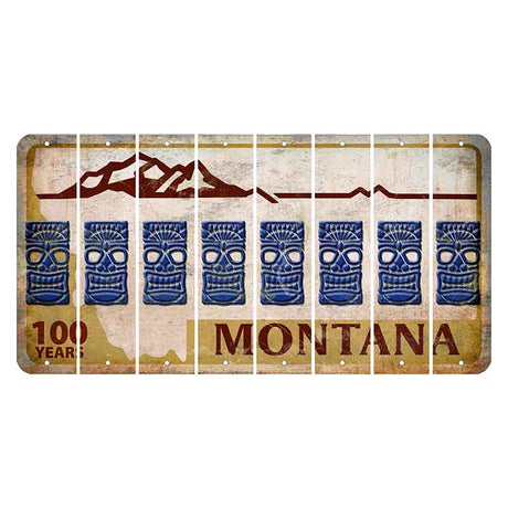 Montana Centennial Cut License Plate Strips (Set of 8) Tiki