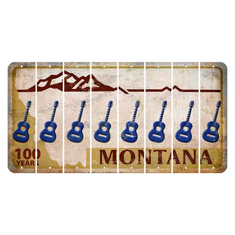 Montana Centennial Cut License Plate Strips (Set of 8) Guitar