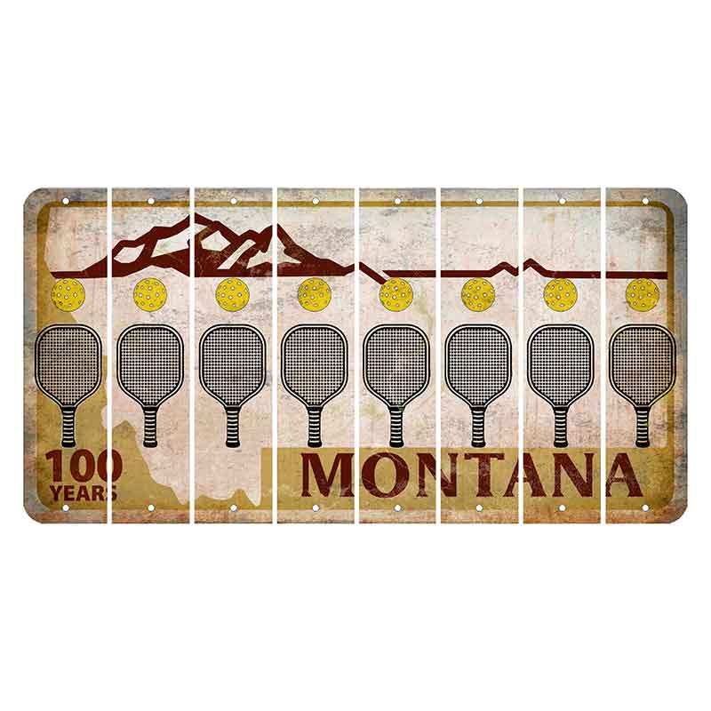 Montana Centennial Cut License Plate Strips (Set of 8) Pickleball