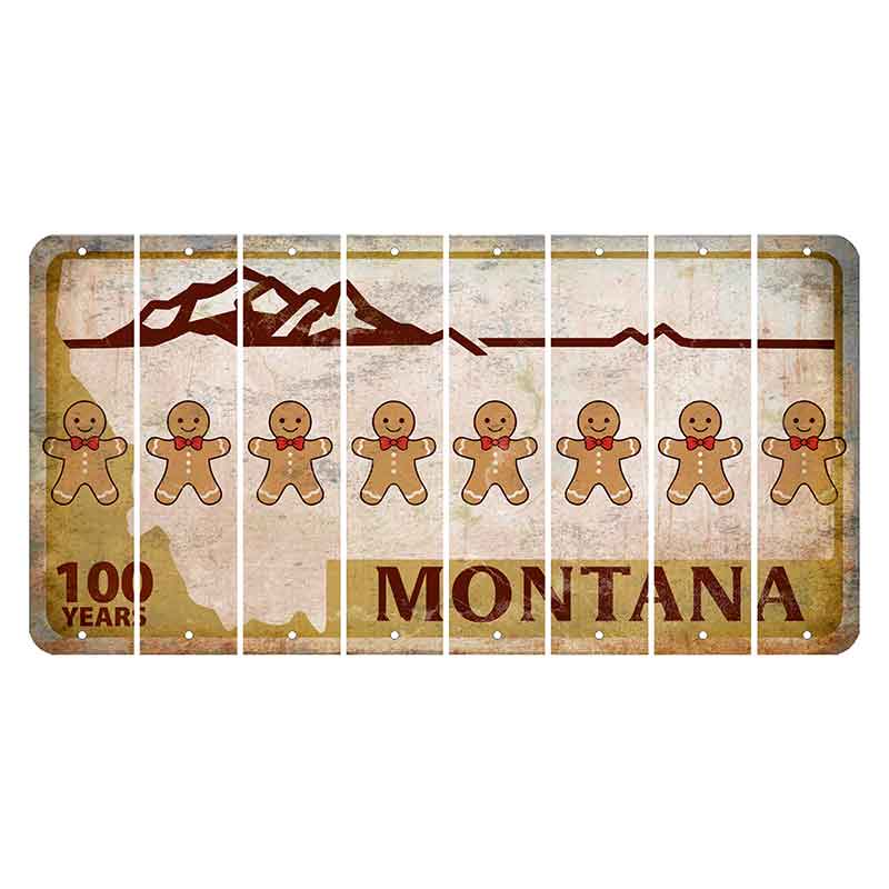 Montana Centennial Cut License Plate Strips (Set of 8) Gingerbread Man